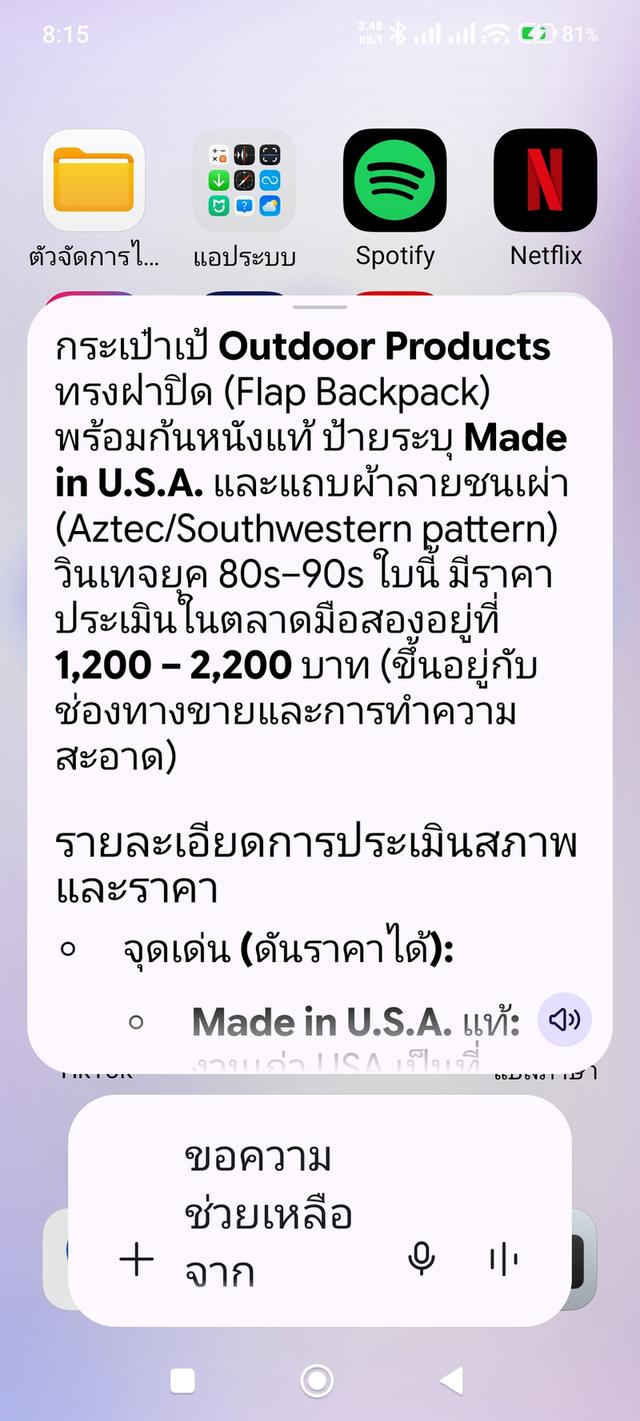 กระเป๋าเป้ Outdoor Made in USA แท้ รุ่น Rucksack/Daypack ทรงวินเทจ รูปที่ 12