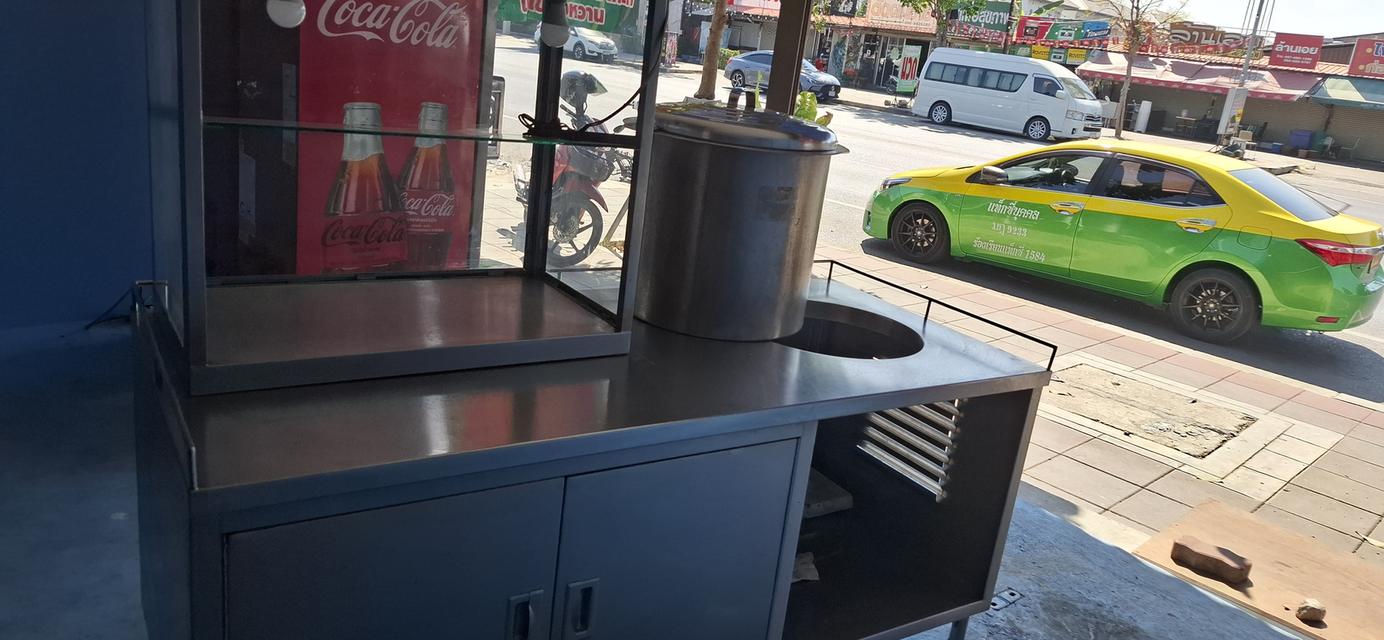 โต๊ะสแตนเลสขายก๊วยเตี๋ยวพร้อมตู้และหม้อ รูปย่อยที่ 2