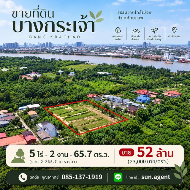 ขายที่ดินบางกระเจ้า 5 ไร่ 2งาน ใกล้ตลาดบางน้ำผึ้ง 1
