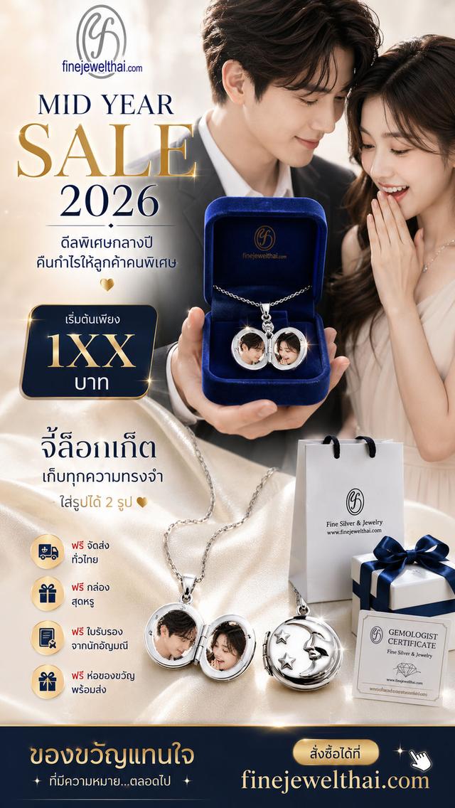 Finejewelthai จี้ล็อกเก็ต ล็อกเก็ตทรงกลม P201800