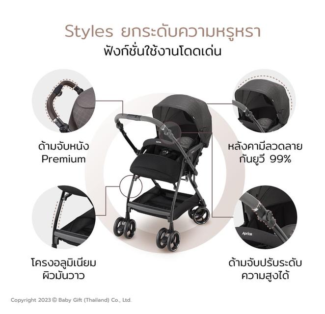 รถเข็นเด็กแรกเกิด APRICA รุ่น Optia Cushion Grace สภาพ 99% เจ้าของขายเอง ใหม่มาก (ไม่ค่อยได้ใช้งาน) รูปที่ 15