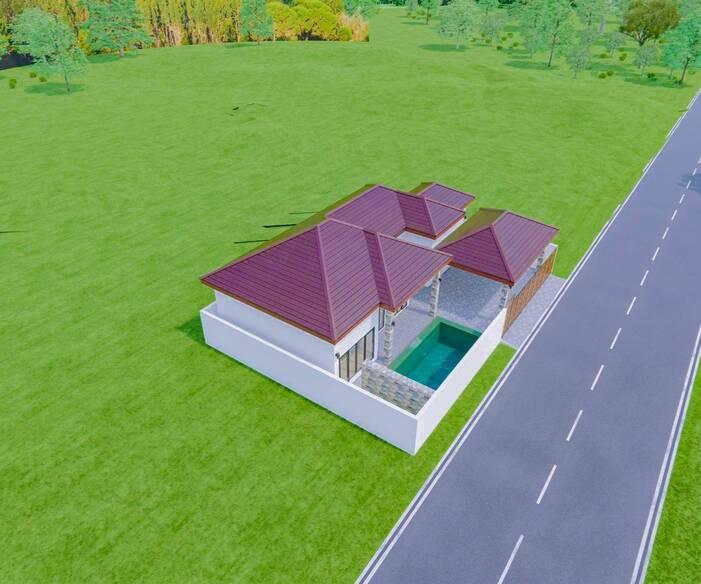 Land worth investing in, suitable for a private golf driving range and has 1 house/pool to build and sell for profit. 2