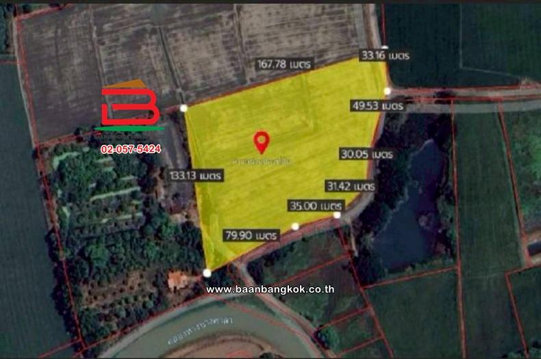 ที่ดินเปล่า เนื้อที่ 11-1-27.7 ไร่ ใกล้วัดชัยสิทธาราม ถนนเลียบคลองหางบางศาลา ตำบลจรเข้ร้อง อำเภอไชโย อ่างทอง 10
