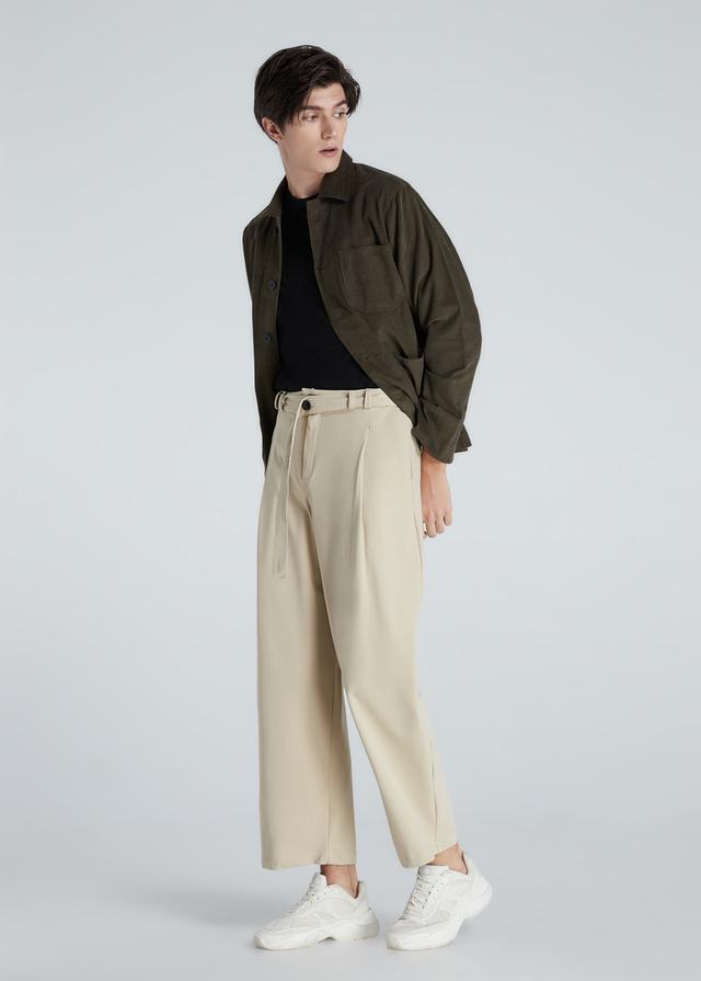 กางเกง ทรงลุงสีครีมและสีขาว รูปที่ 2