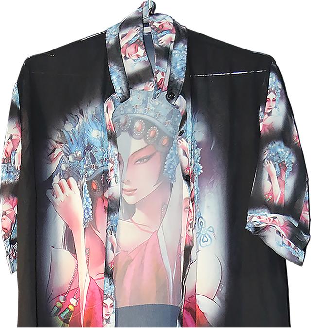 เดรสเชิ้ตพิมพ์ลาย Beijing Opera Beijing Opera Print Shirt Dress @SP050 6