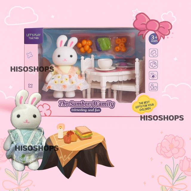 The Sumberg Family ชุดกระต่ายน้อยบ้านซิลวาเนียน มาพร้อมเฟอร์นิเจอร์หลากหลายแบบ ใหม่ล่าสุด สีสันสดใส 7