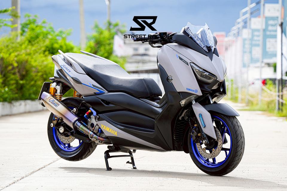 2021 Yamaha xmax 2021 เทาล้อน้ำเงิน โช๊ค ohlins + ท่อ atom titanium ของแต่งเบิกใหม่ทั้งคัน 12