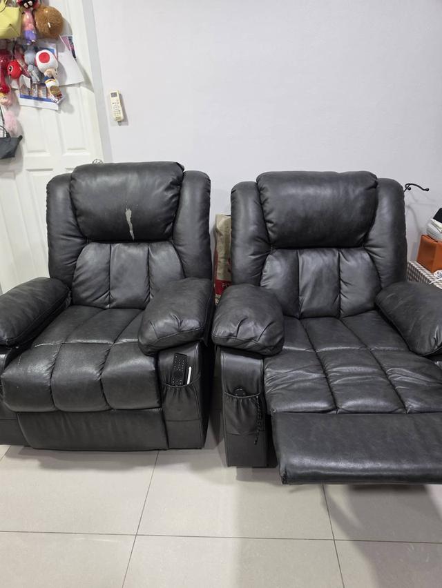 โซฟา มือสอง  ปรับนอนได้ 2 ตัว มีรอยการใช้ รูปที่ 2