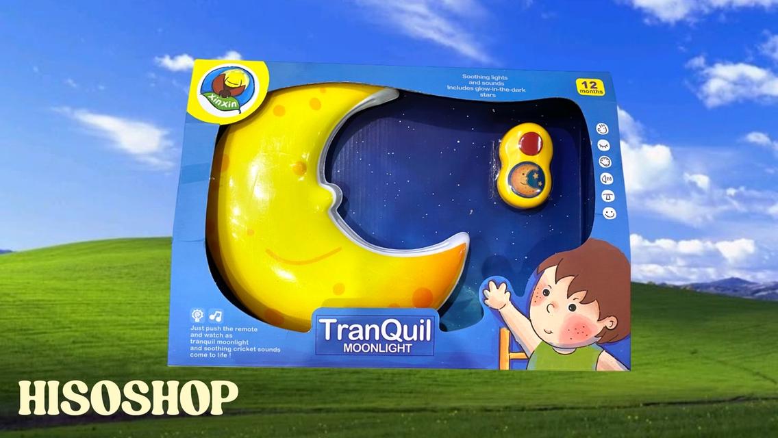 TranQuil Moon Light ชุดโคมไฟเด็ก โคมไฟกล่อมนอน รูปพระอาทิตย์และพระจันทร์ พร้อมเสียงและไฟ ปรับระดับได้มาพร้อมรีโมท สำหรับเด็ก  7