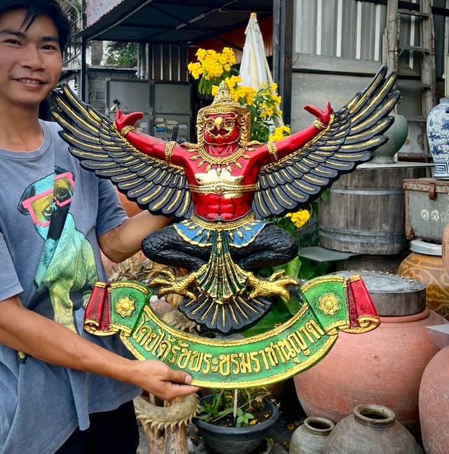 พญาครุฑหน้าเทพ ครุฑแขวนผนัง ขนาด70ซม 5