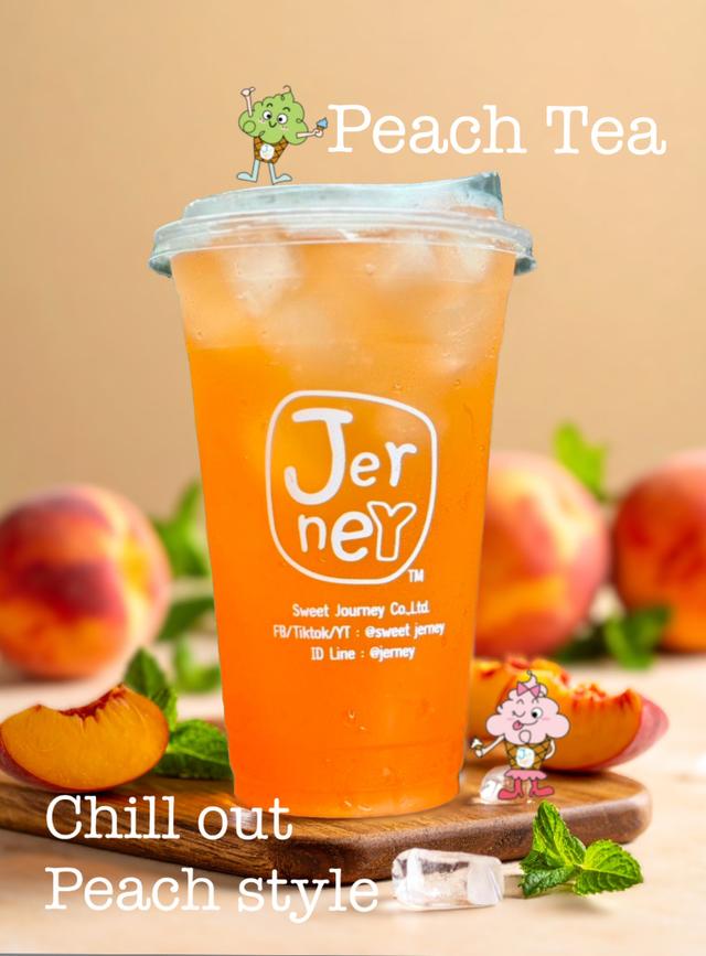 ชาพีท ผงเครื่องดื่มสำเร็จรูป พร้อมเสริฟ 500g (Ready-to-drink powder-Peach Tea) 2