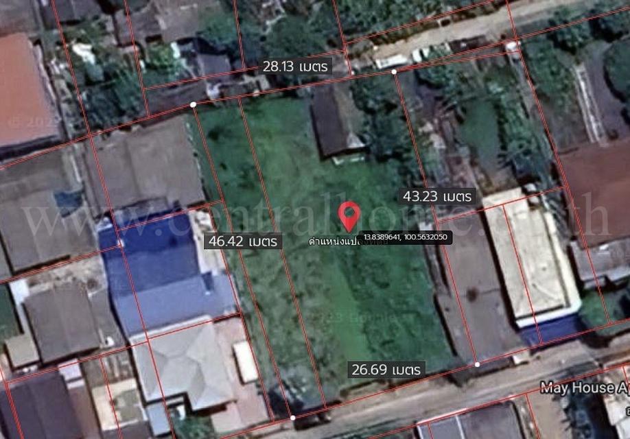ที่ดินเปล่า 300 ตร.วา วิภาวดี 42 ใกล้ถนนวิภาวดี 9