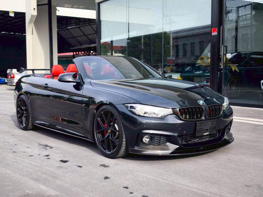 รหัสรถ KPV53 2018 BMW 430i 2.0 Convertible M-Sport สีดำ ภายในแดง
