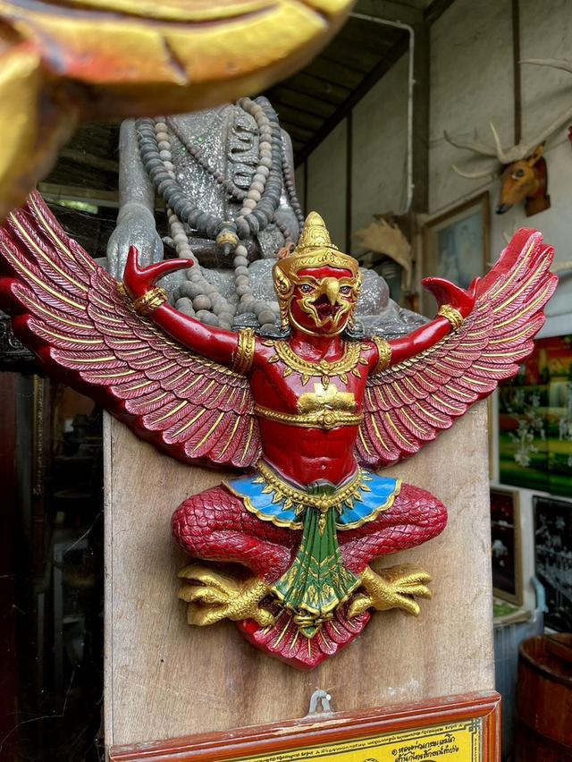 พญาครุฑ สีแดง สุบรรณ ขนาด50ซม ครุฑแขวนผนัง ครุฑเก่า