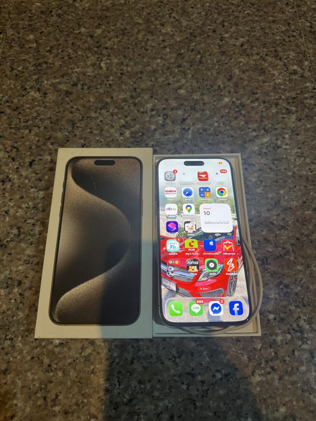 ขายๆๆๆถูกๆๆไอโฟน15ProMaxสีใหม่Natural Titanuim 256กิ๊กยกกล่องอีมี่ตรงสูนTrueสภาพสวยๆใช้งานปกติหมดทุกๆฟังชั่นเครื่องรีสโตได้ตลอดไม่มีติดไอคราว Model TH