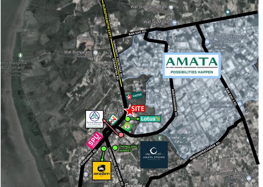 ขายที่ดิน ใกล้ Lotus Plus Mall Amatanakon 3