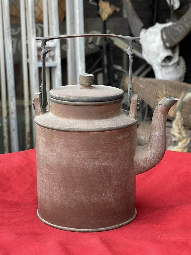 กาน้ำชาจีนโบราณ ปั้นสายทรงกระบอก หย่างถัง ป้านชาจีนเก่า ป้านชาอี๋ซิง จื่อซา ใบใหญ่