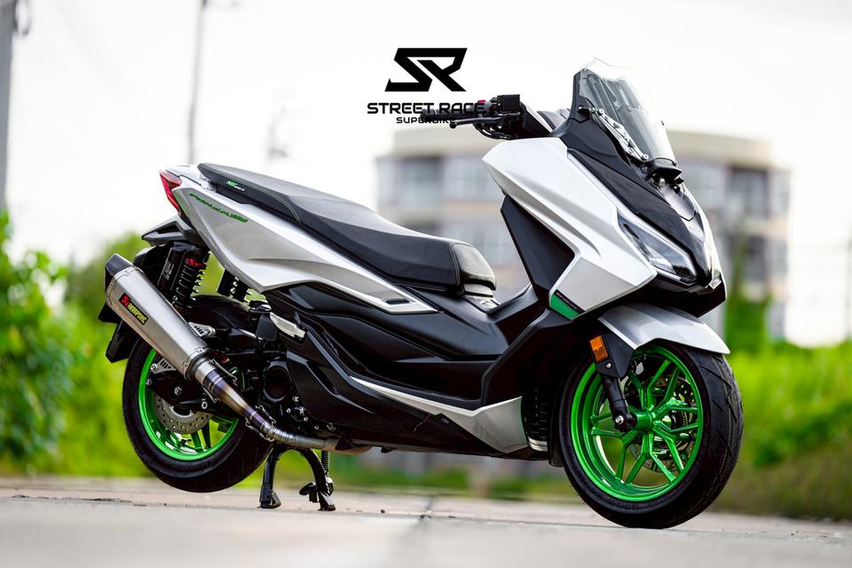 2025 Honda new forza 350 ปี 2025 🔥 🏍️ สีเทา silver + จอ tft รุ่นใหม่ + ล้อเขียว powder coat 11
