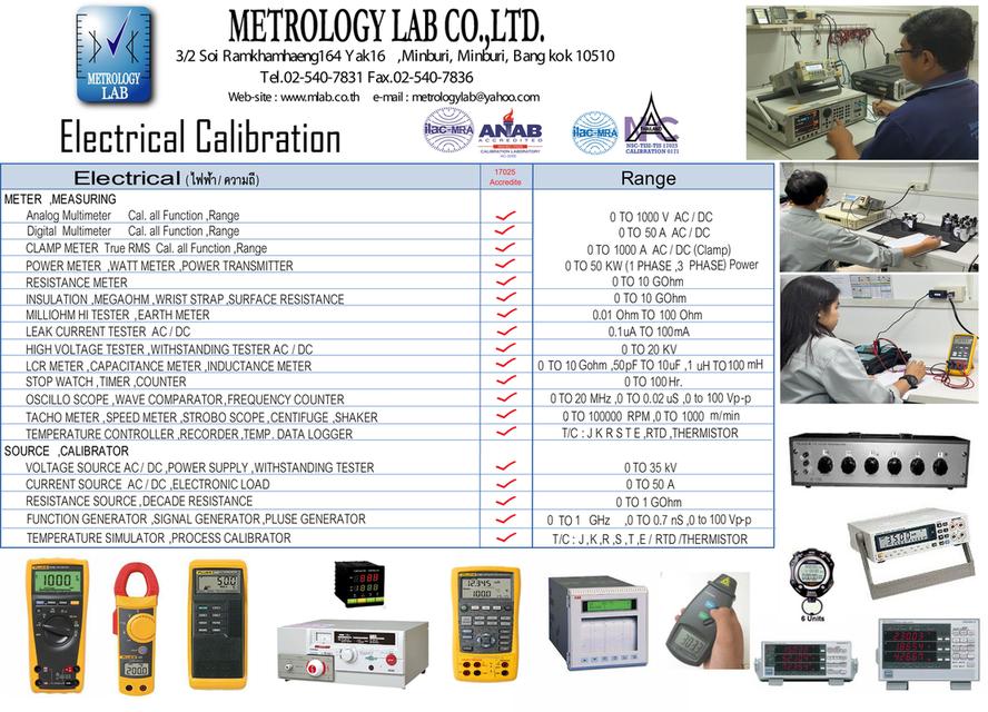 บริการสอบเทียบ เครื่องมือวัด ได้รับการรับรอง ISO/IEC 17025 รูปที่ 2