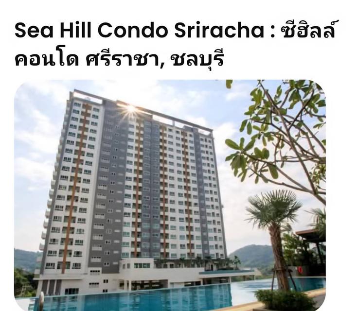 ขายห้องพร้อมอยู่ ซีฮิลล์ คอนโด ศรีราชา วิวทะเล&สระว่ายน้ำ เฟอร์ครบ 11