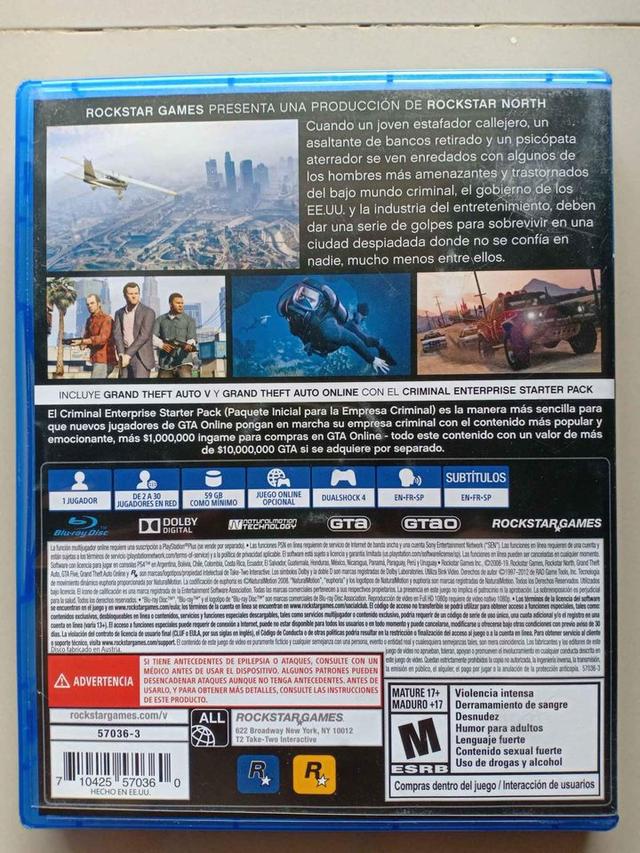 แผ่นเกมส์ PS4 GTA V 3