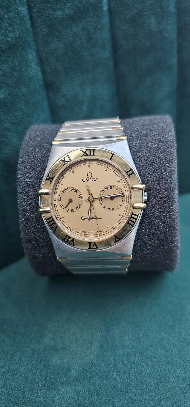 Omega Constellation Day Date Two Tone Stainless Steel Watch