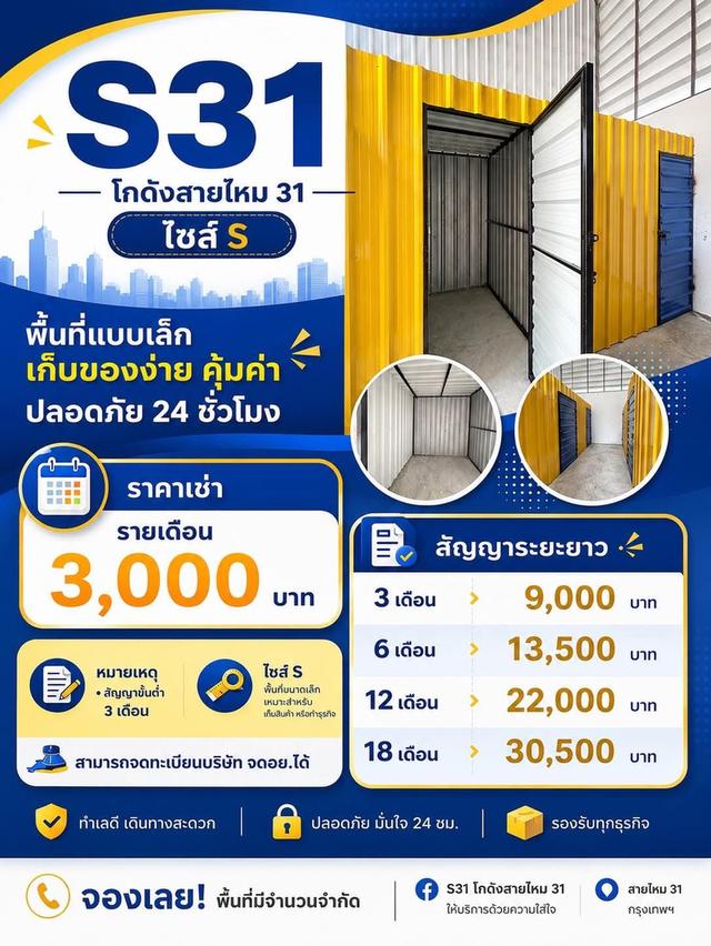 📦📦โกดังให้เช่าย่านสายไหม - ออเงิน เริ่มต้นจดอย.ที่ 3,000 บาท ใกล้สนามบินดอนเมือง ถนนจตุโชติ ถนนพหลโยธิน ทำเลดี รถบรรทุกเข้า–ออกสะดวก มี รปภ 24 ชม. 1