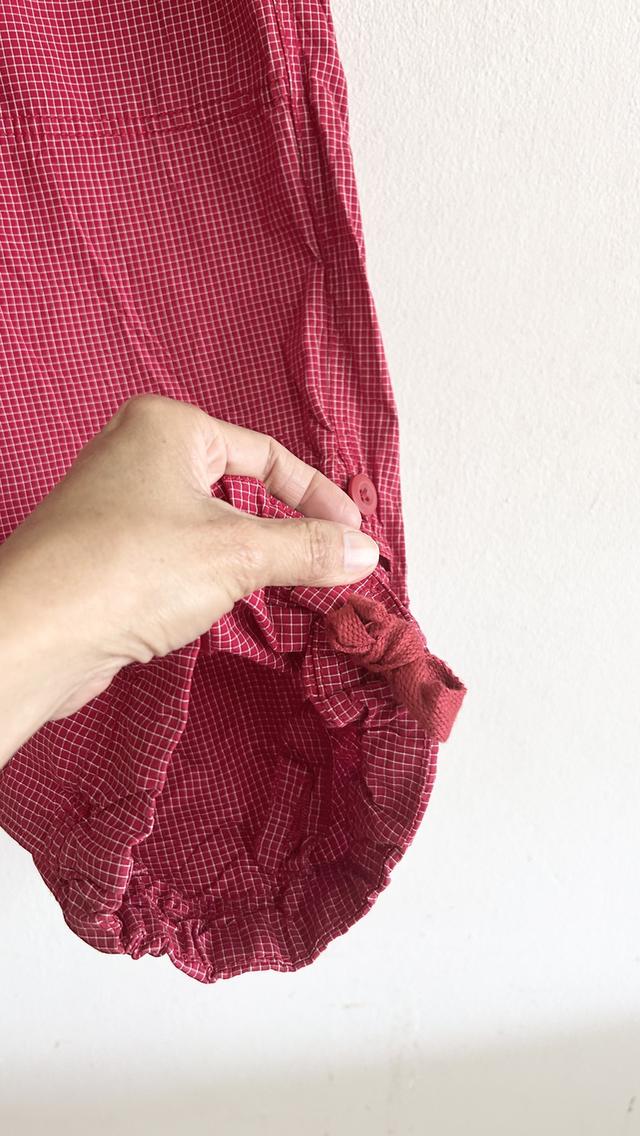 ยุนิS กางเกงชาย4ส่วนเอวยืดลายสก๊อตแดง รูปที่ 6