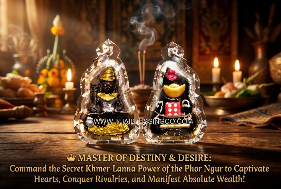 ✨ The Sovereign Phor Ngur "Nuea Duang" Destiny-Master: Authentic Phra Arjan Pom Khmer-Lanna Sacred Black Charm Talisman Infused with Primordial Attrac รูปย่อยที่ 2