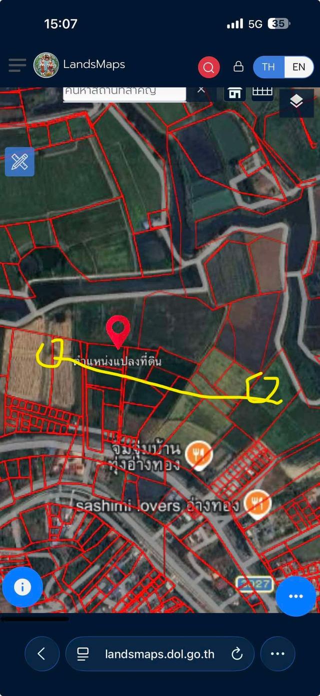 ที่ดิน ที่นา กลางเมืองอ่างทองใกล้โรงบาลอ่างทองใกล้บิ๊กซีโลตัสเดินทางสะดวกมาก 3