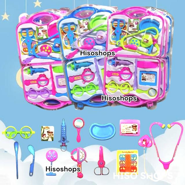 Toy World DOCTOR SET 14 pcs.เซ็ทกระเป๋าคุณหมอแสนสนุก 24 ชิ้น ของเล่นเสริมจินตนาการสำหรับเด็ก สีสันน่ารักสดใส ฟ้า ขมพู คละสี 5