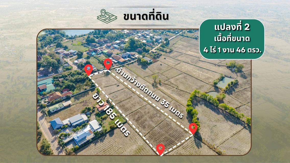 ขายที่ดินเปล่า 2 แปลงติดกัน 8ไร่ 1งาน 62 ตร.ว. ติดถนนคอนกรีต ทำเลทอง ท่าบ่อ หนองคาย 4