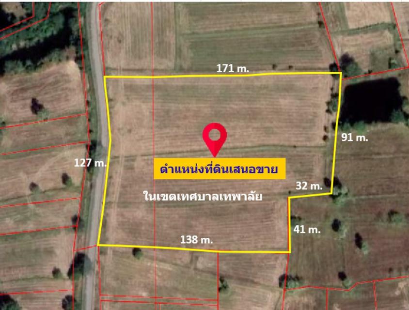 ขาย ที่ดิน ในย่านชุมชนบ้านวัด ต.เทพาลัย อ.คง นครราชสีมา ใกล้พืชสวนโลก ปี 2572 เนื้อที่ 13 ไร่ ผังเมืองสีชมพู 5