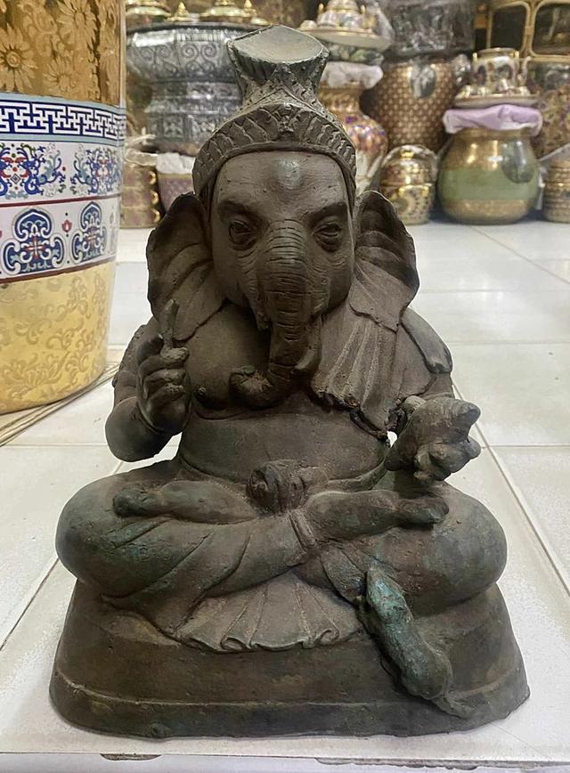 พระพิฆเนศโบราณ ขนาด9นิ้ว ทองเหลือง องค์พระพิฆเนศ