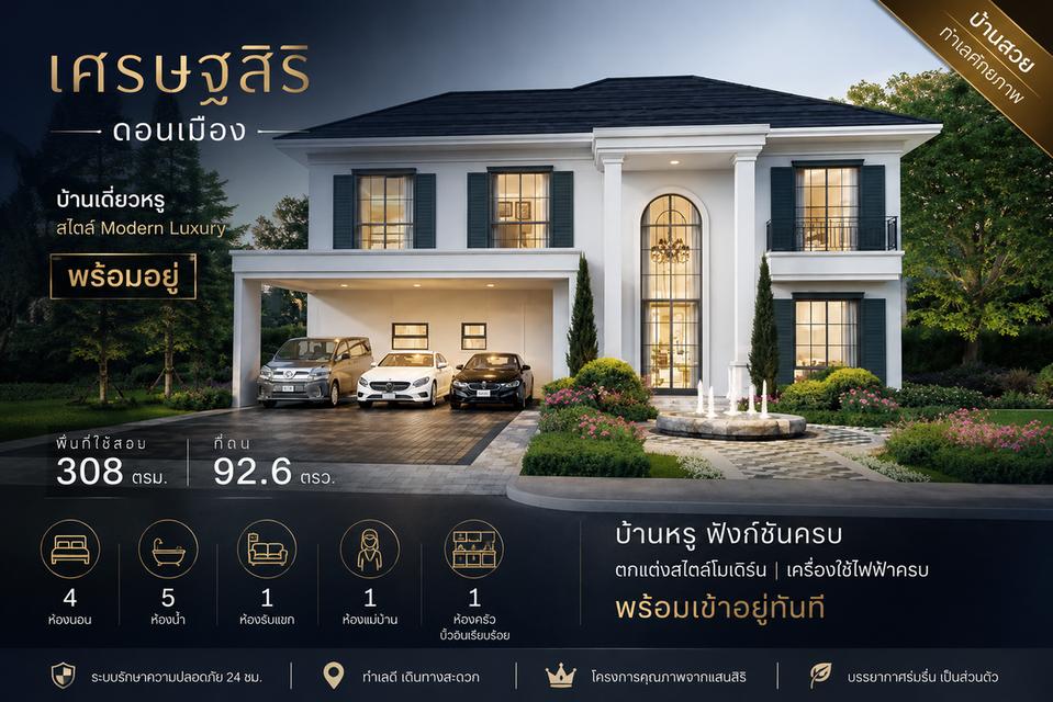 ขายพร้อมผู้เช่า Setthasiri Don Mueang เศรษฐสิริ ดอนเมือง ที่ดิน 92.6 ตรว. 1