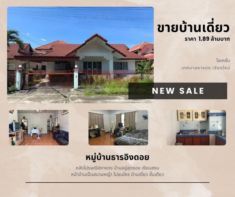 ขายบ้านเดี่ยว ชั้นเดียว ย่านหางดง หมู่บ้านธารอิงดอย 1