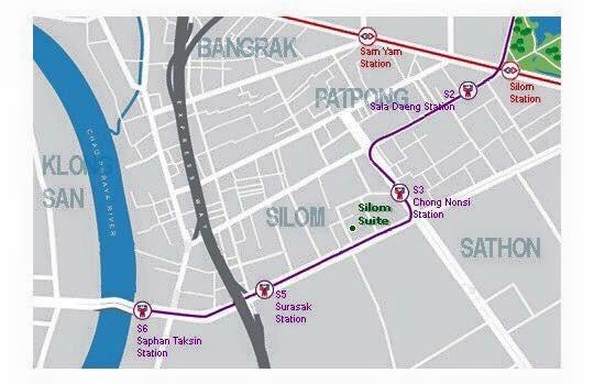 Furnished room for rent on Sathorn Road at Silom Suite Condo opposite the AiA Sathorn Tower very close to BTS St.Louis 12