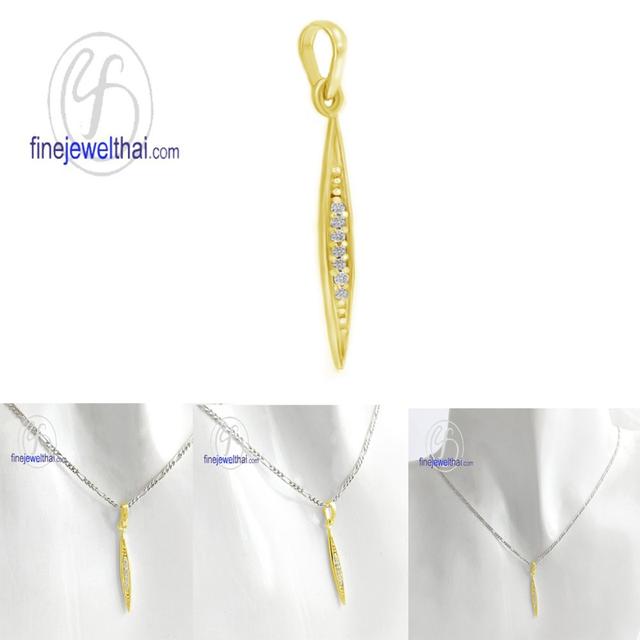Finejewelthai จี้สร้อยคอ จี้เพชร สไตล์มินิมอล P1157cz00 3