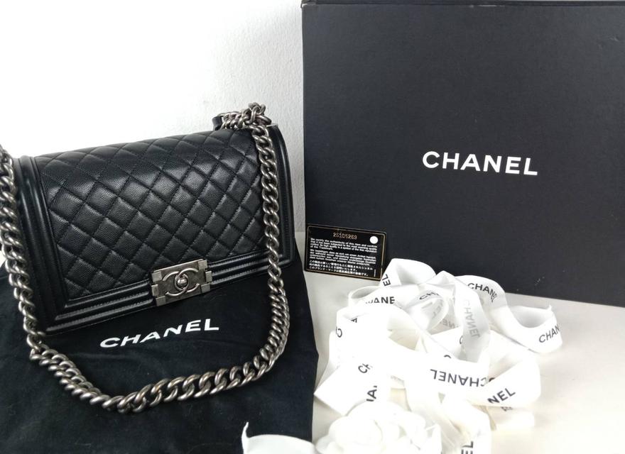 Chanel boy 10" Caviar RHW holo25 Very good condition FULLSET 2