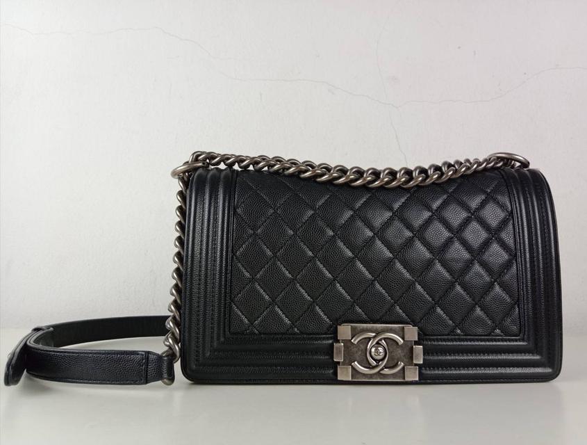 กระเป๋าชาแนล Chanel boy 10" Caviar RHW holo25 Very good condition FULLSET รูปที่ 4
