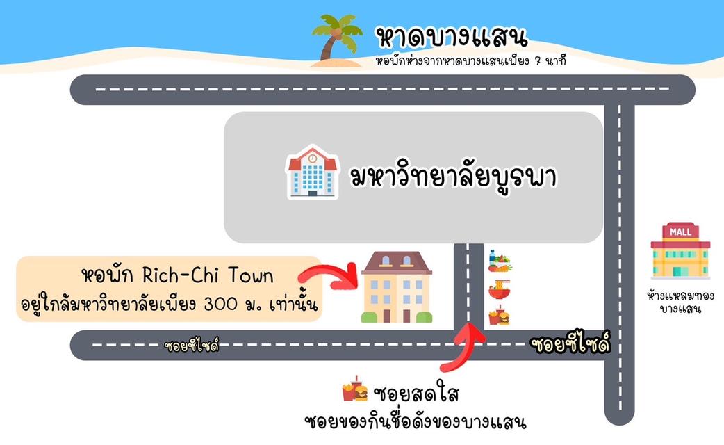 ขายหอพักบางแสน Rich-Chi Town  2
