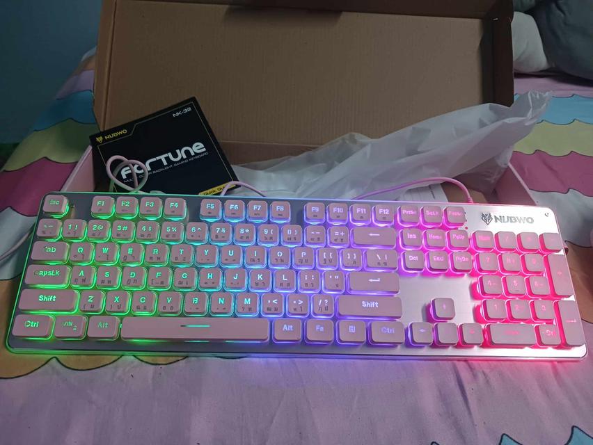 NUBWO Gaming Keyboard Fortune  NK-32 คีย์บอร์ดเกมส์มิ่ง ไฟรุ้ง 7 สี 3