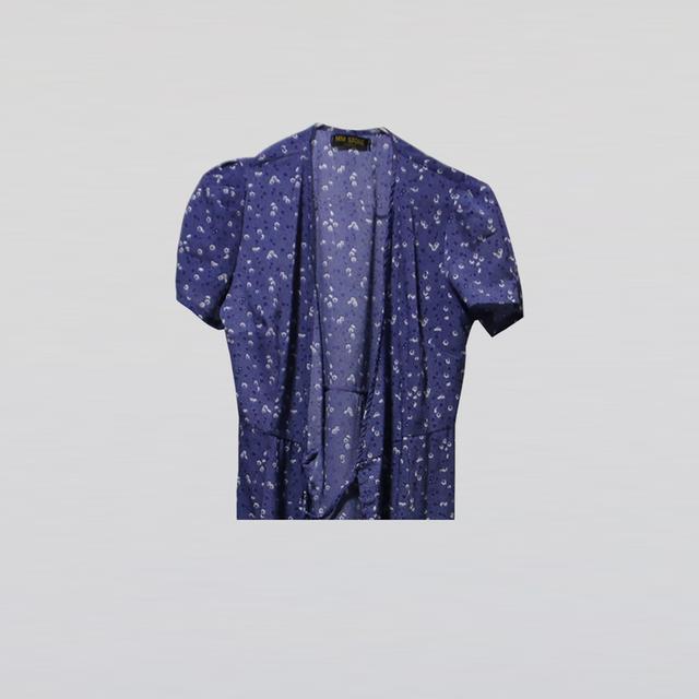 เดรสยาวคอวีลายดอกไม้สีนํ้าเงินเข้ม (Navy Floral V-Neck Maxi Dress)@SP045 6