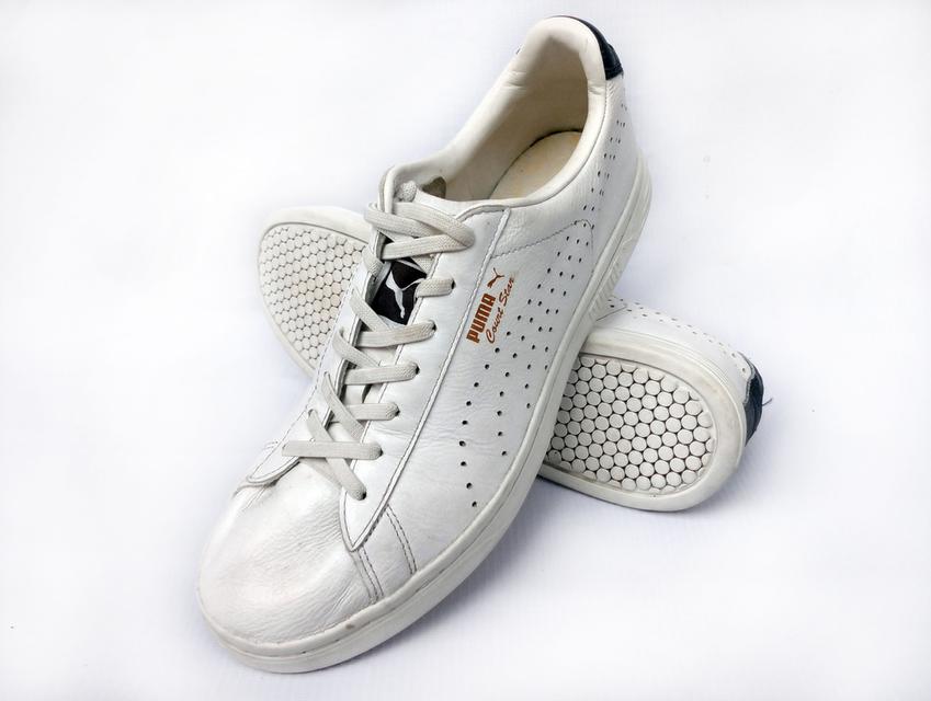 PUMA รองเท้าผ้าใบมือสอง สีขาวสภาพสวย จัดส่งฟรี! เก็บปลายทาง