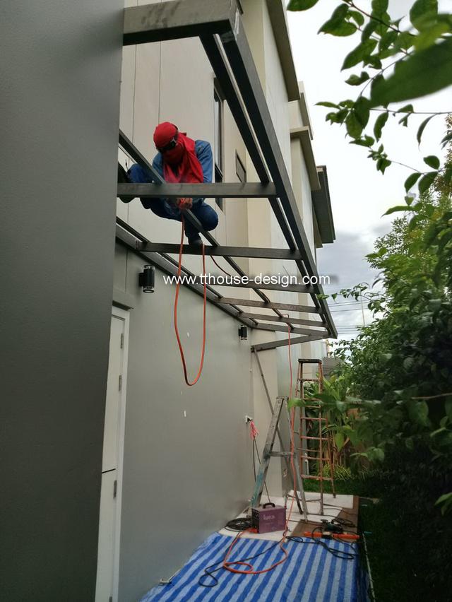 รับเหมา ต่อเติม โครงหลังคา กันสาด ห้องครัว เทพื้นปูกระเบื้อง Line dddesign23 รูปที่ 13