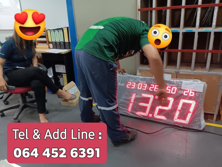 นาฬิกาดิจิตอล รุ่น 2039 นาฬิกาขนาดใหญ่ ติดผนัง เห็นระยะไกล Digital clock เหมาะกับโรงงานขนาดใหญ่ โรงงานขนาดเล็ก สนใจติดต่อ 061-813-7337 add LINE ได้ค่ะ รูปย่อยที่ 3