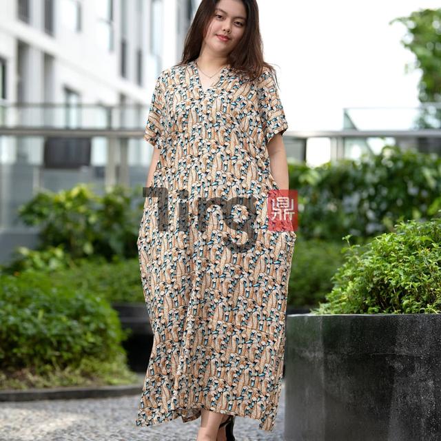 เดรสยาว เสื้อผ้าพลัสไซส์ ชุดสาวอวบ มือ 1 14