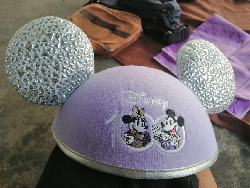 หมวกดิสนียครบ100ปีสีม่วงมิกี้และมินนี่