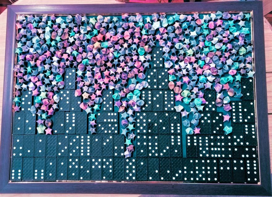 กรอปรูปโดมิโน่+ดาวกระดาษ