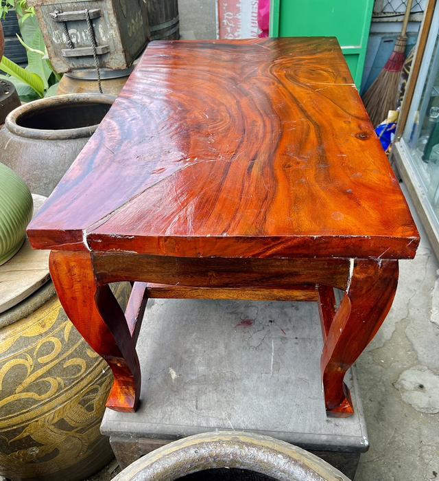 โต๊ะไม้ประดู่แผ่นเดียว โต๊ะไม้ประดู่ ขนาดยาว90ซม โต๊ะรับรองไม้ประดู่ 8